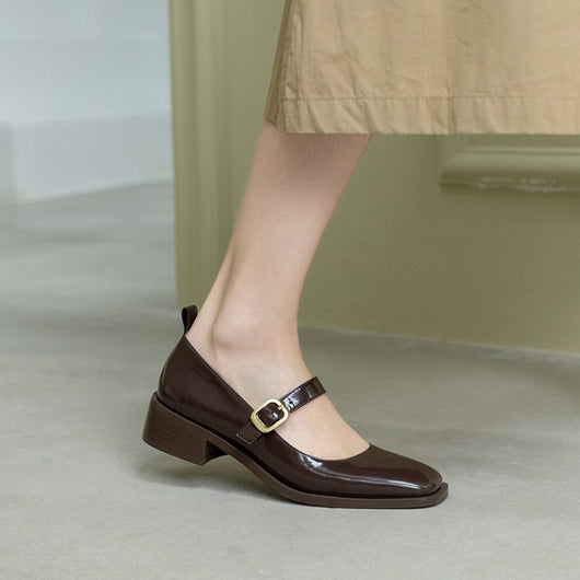 Zapatos Planos de Punta Cuadrada con Botones para Mujer - Image 19