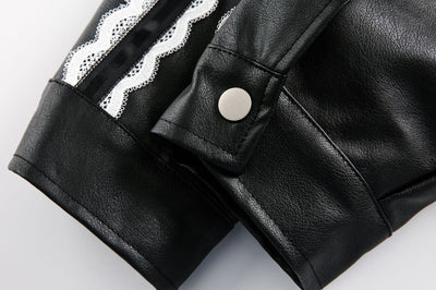 Chaqueta de Solapa Negra con Encaje y Bordado Love Number para Mujer - Image 20