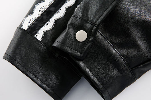 Chaqueta de Solapa Negra con Encaje y Bordado Love Number para Mujer - Image 20