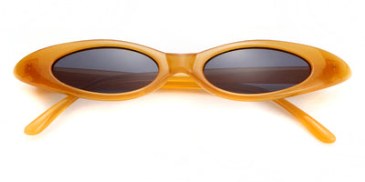 Clear frame cat eye sunglasses with bright yellow lenses, suitable for fashion wear and sun protection. - Image 47