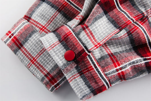 Camisa Tipo Jacket a Cuadros Holgada de Manga Larga Unisex - Image 34