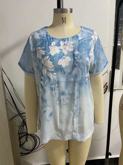 Camiseta Suelta de Manga Corta con Estampado Retro para Mujer - Image 28