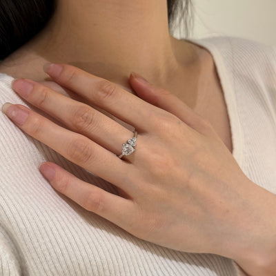 Anillo de Plata S925 Corazón Doble con Piedras Principales - Image 8
