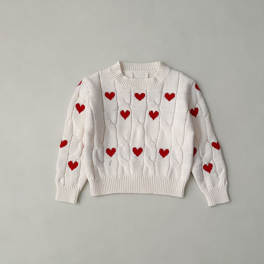 Suéter Infantil de Algodón Niño y Niña Cuello Redondo Rojo - Image 31