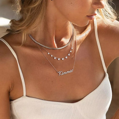 Collar de Capas Personalizado con Letra para Hombre y Mujer - Image 17