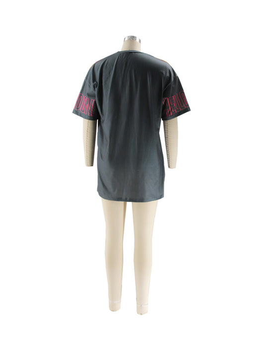 Polera Cuello Redondo Oversized Letras Multicolor Estilo Urbano - Image 38