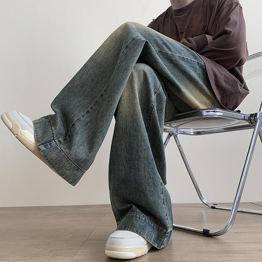 Pantalones Jeans Rectos Anchos para Hombre - Comodidad Casual de Verano - Image 18