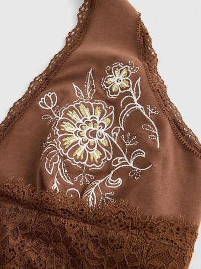 Chaleco Halter de Encaje Floral Bordado Ajustado y Estilizador - Image 17