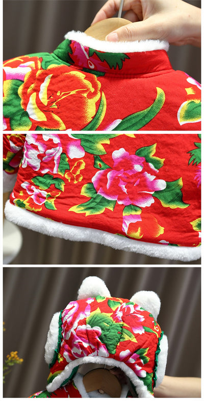 Abrigo Floral Acolchado para Niña - Conjunto de Invierno con Pantalón - Image 20