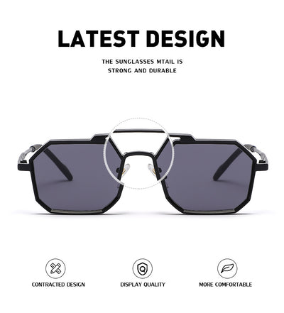 Gafas de Sol Steampunk Marco Poligonal Compacto - Image 15