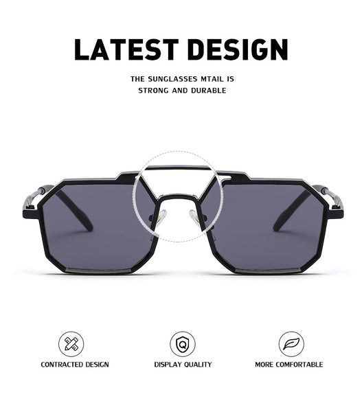 Gafas de Sol Steampunk Marco Poligonal Compacto - Image 15