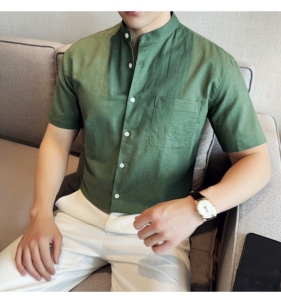 Camisa Hombre Lino Algodón Transpirable Ligera - Image 36