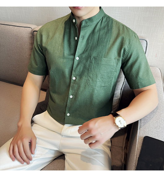Camisa Hombre Lino Algodón Transpirable Ligera - Image 36