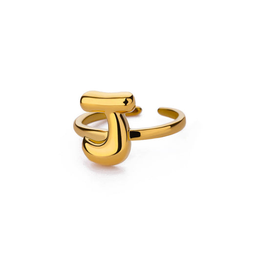 Anillo de Letras Bubble Dorado en Oro 18K Chapado - Image 72