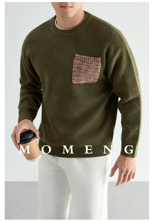 Suéter Tejido Grueso Cuello Redondo para Hombre - Image 16