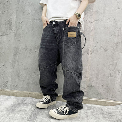 Pantalones Cargo Vaqueros Retro Lavado Pesado con Diseño de Bolsillos Oblicuos - Image 67