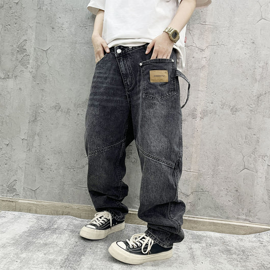 Pantalones Cargo Vaqueros Retro Lavado Pesado con Diseño de Bolsillos Oblicuos - Image 67