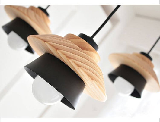 Lámpara Colgante Minimalista de Madera y Aleación Estilo Japonés - Image 20
