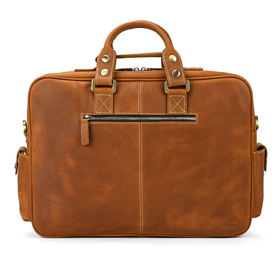 Bolsa Mensajera de Cuero Genuino Estilo Retro con Gran Capacidad para Hombre - Image 16