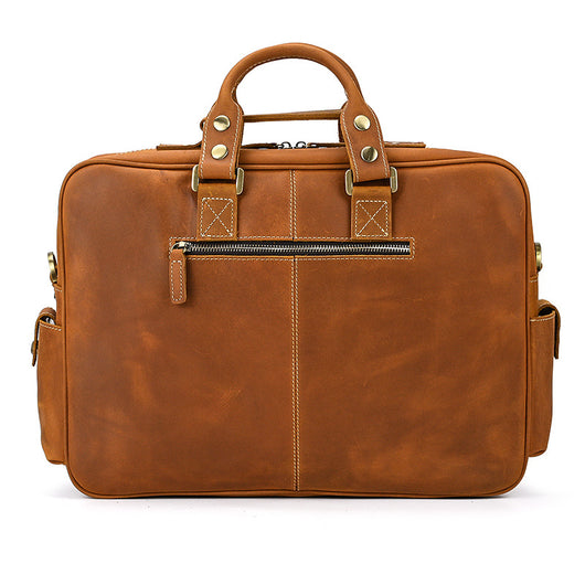 Bolsa Mensajera de Cuero Genuino Estilo Retro con Gran Capacidad para Hombre - Image 16