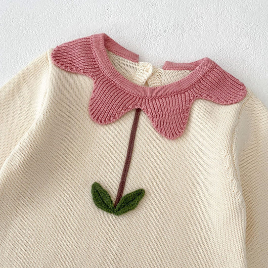 Suéter de Algodón Tejido para Bebé con Flores Delicadas - Image 20