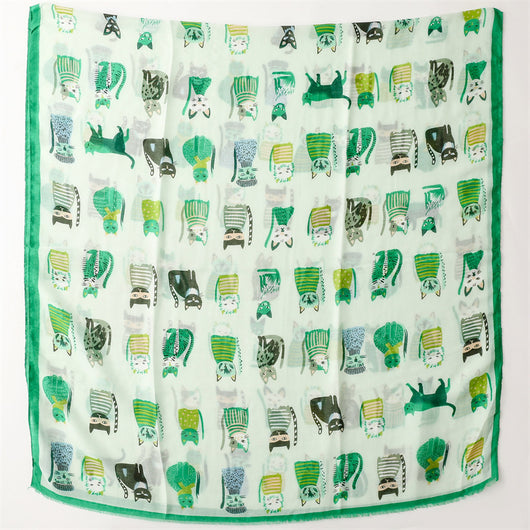 Pañuelo de Seda Estampado Paraíso Gatitos Adorables - Image 18
