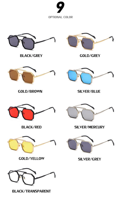 Gafas de Sol Steampunk Marco Poligonal Compacto - Image 20
