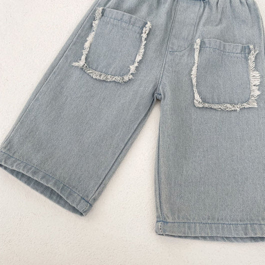 Pantalones Cortos Denim de Algodón con Bolsillos para Niños - Image 23