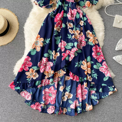 Vestido de Resort con Hombros Descubiertos y Volantes Irregulares - Image 32