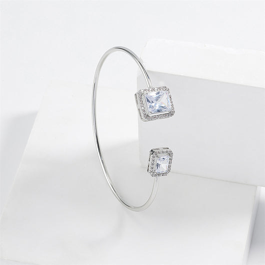 Pulsera de Diamante Agua Elegante para Mujer con Incrustaciones de Gota de Agua y Diamante Cuadrado - Image 11