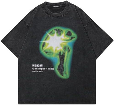 Playera Acolchada Retro Hip Hop Casual Manga Corta para Hombre - Image 26