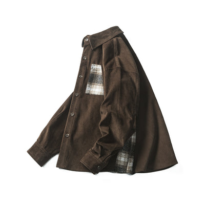 Camisa Vintage de Pana con Costuras Reforzadas para Hombre - Image 12