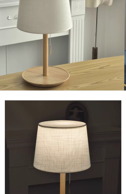 Lámpara de Mesita de Noche en Madera de Nogal Macizo - Image 16