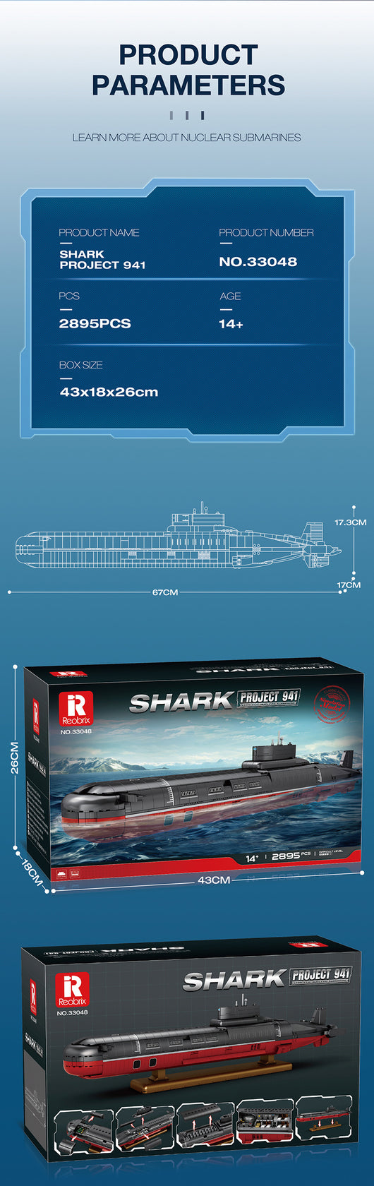 Submarino Typhoon Militar - Bloques de Construcción Educativos - Image 8