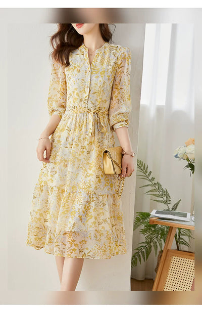 Vestido Floral de Gasa Francesa - Image 28