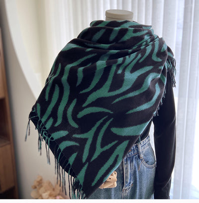 Pashmina Estampada con Rayas y Borlas - Lujo y Calidez - Image 28