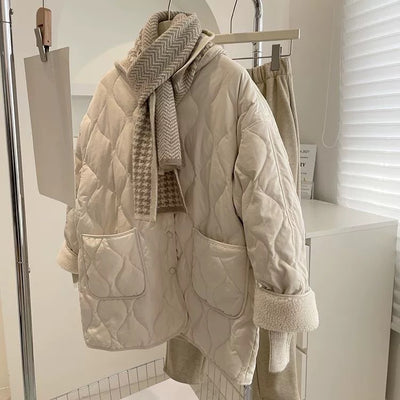 Abrigo Acolchado Mujer Estilo Holgado con Diseño Diamante Cosido - Image 16