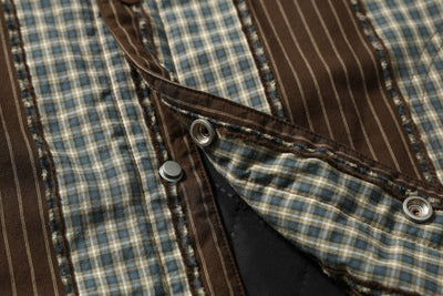 Camisa Acolchada de Algodón a Rayas con Detalles Desgastados - Image 42