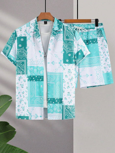 Conjunto Retro 2 Piezas: Playera y Shorts Estampado 3D Contraste - Image 14