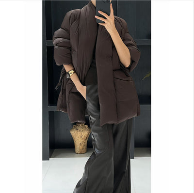 Chaqueta Acolchada de Algodón con Cordones Estilo Coreano para Mujer - Image 9