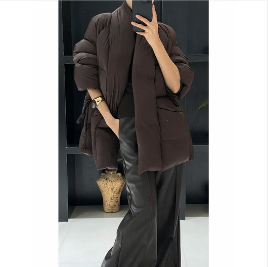 Chaqueta Acolchada de Algodón con Cordones Estilo Coreano para Mujer - Image 9