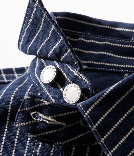 Chaqueta Motociclista Denim a Rayas con Múltiples Bolsillos - Image 32