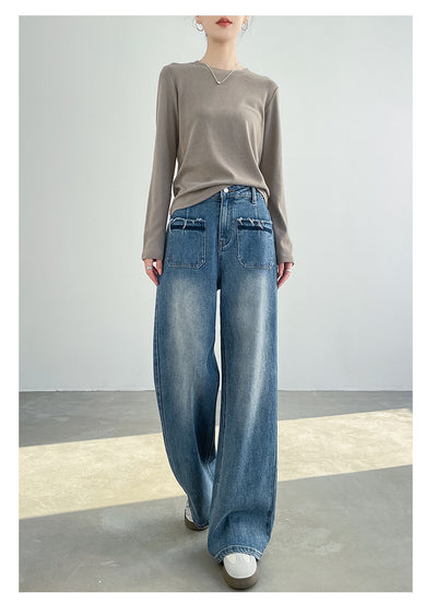 Pantalón Recto Retro Premium de Talle Alto con Corte Suelto - Image 26