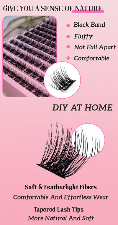 Pestañas Postizas Individuales Mixtas - 10 Filas de Volumen Natural DIY - Image 8