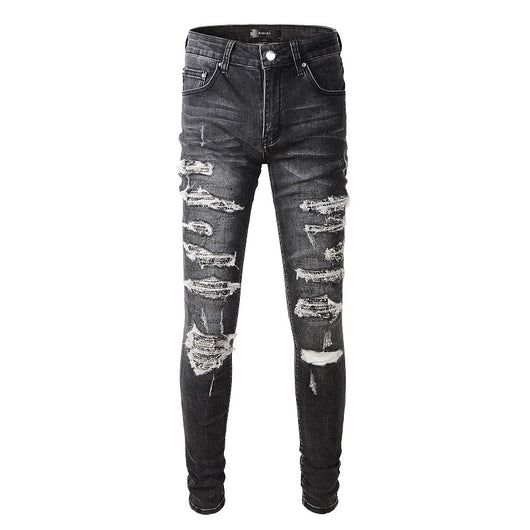 Pantalones Denim Slim Fit con Parches - Corte Moderno para Hombre - Image 8