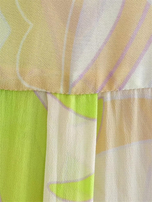 Conjunto Retro Francés para Primavera y Verano: Blusa Estampada y Pantalón Recto - Image 10