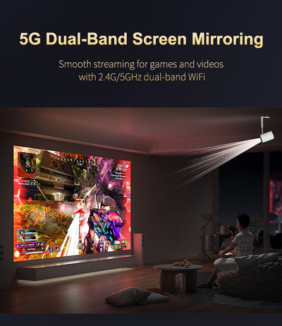 Proyector Inteligente X5G con Soporte PTZ Oculto, Android HD y Bluetooth - Image 24