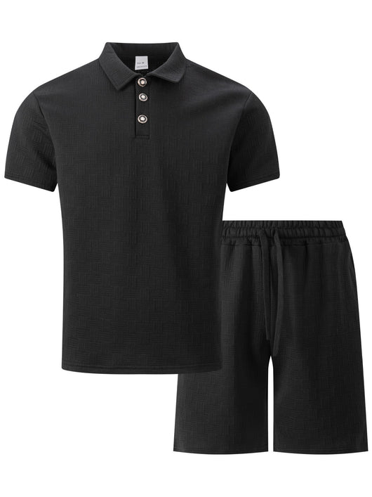 Saco Casual de Manga Corta con Textura Jacquard para Hombre - Image 33