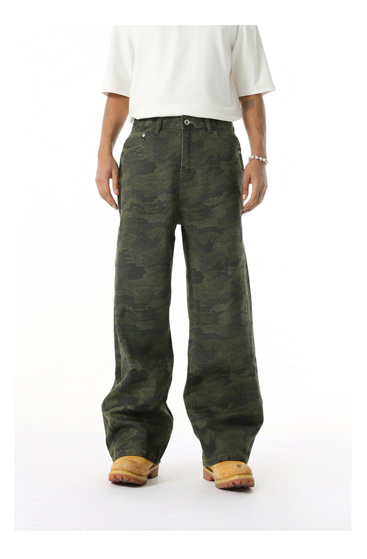 Jeans Rectos Estilo Camuflaje Lavado Clásico - Image 56