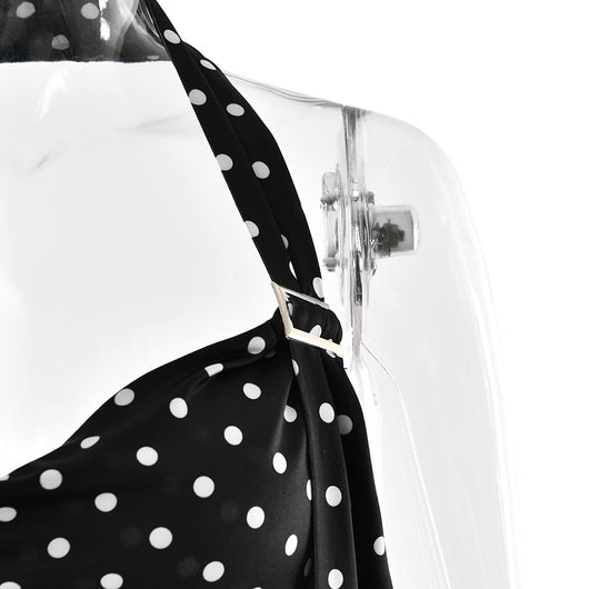 Blusa Escotada Lunares Ajustada sin Espalda - Image 18